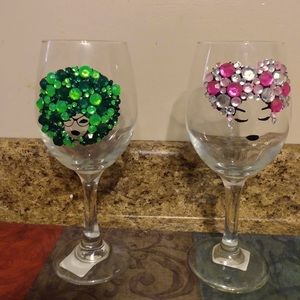 Black girl wine glasses